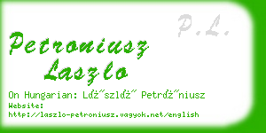 petroniusz laszlo business card